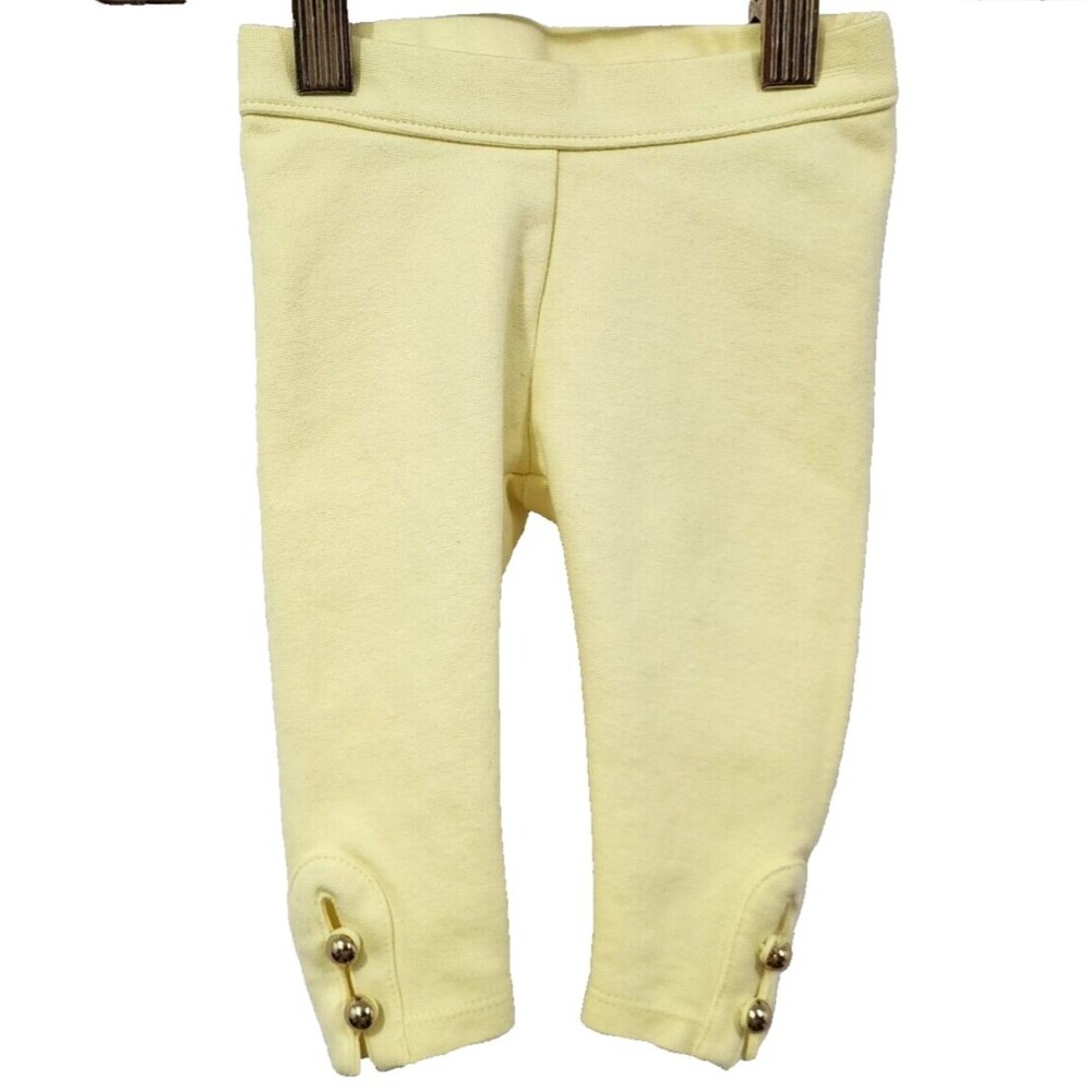 Janie and Jack Button Cuff Ponte Pant Sunny Yellow Baby Size 3m-6m